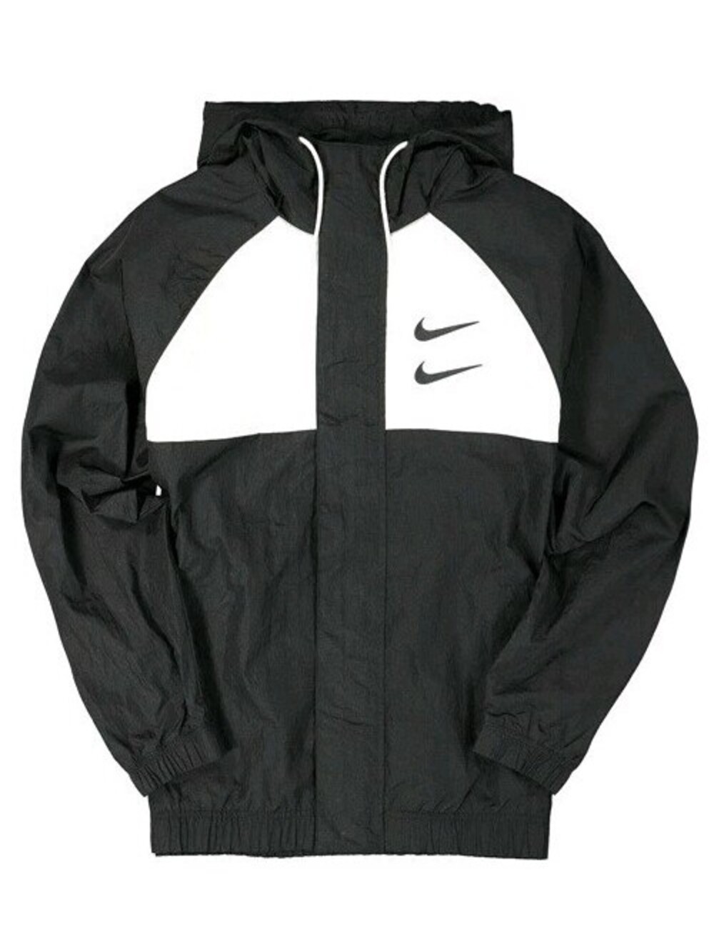 Nike Sportswear NSW Swoosh Hooded Woven Jacket Black White CJ4888-011 Mens Small